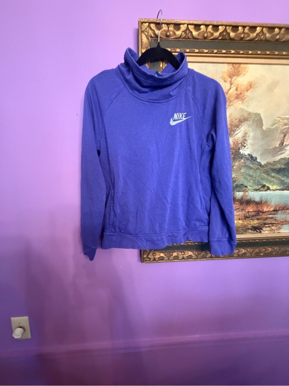 Nike Violet Funnel-Neck Pullover Sweatshirt girls XL hoodie